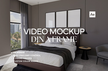 Frame Video Mockup Bedroom AE
