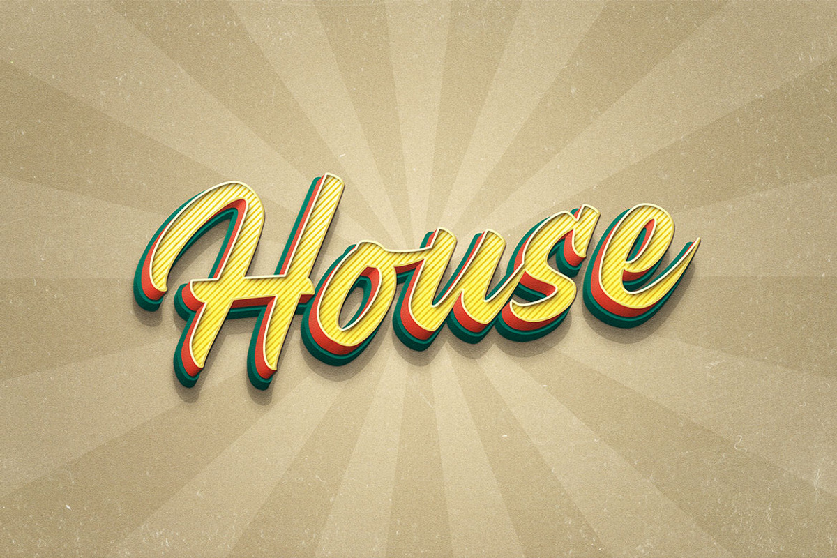Retro Style Text Effect, a Layer Style Add-On by dokudokunomi (Photo 3 of 4)