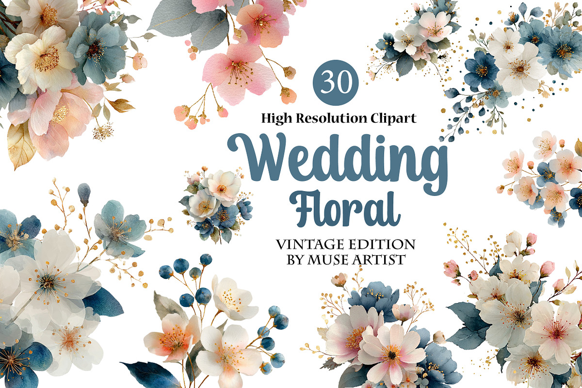 Wedding Floral Clipart, an Illustration by DreamArtGraphic (Photo 1 of 4)