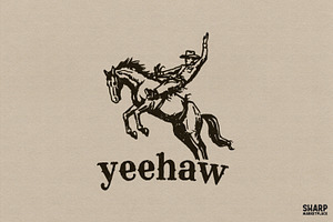 Yeehaw Bucking Bronco Rodeo Rider, an Object Graphic by SharpMarketplace