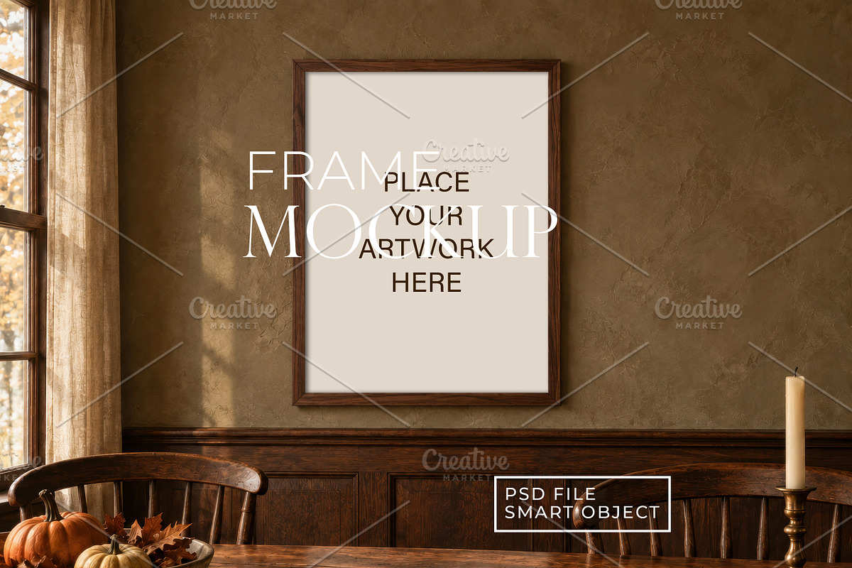 Autumn Vertical Frame Mockup PSD, a Household Mockup by AYAKA Studio Co. (Photo 1 of 6)
