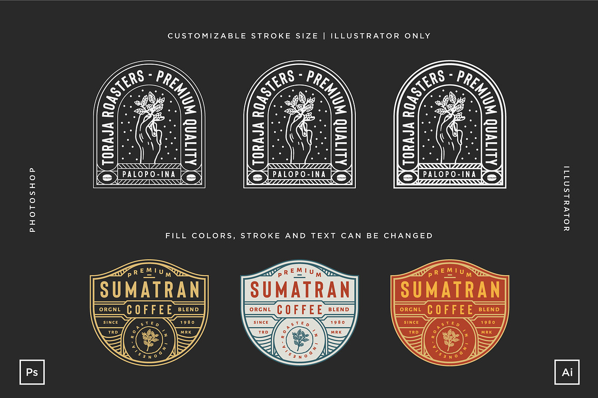 12 Coffee Logo and Badge Templates, a Branding & Logo Template by Wortfice (Photo 2 of 9)