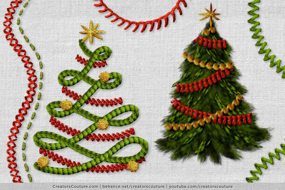 Realistic Embroidery Effect Brushes, a Brush Add-On by Creators Couture (Photo 16 of 26)