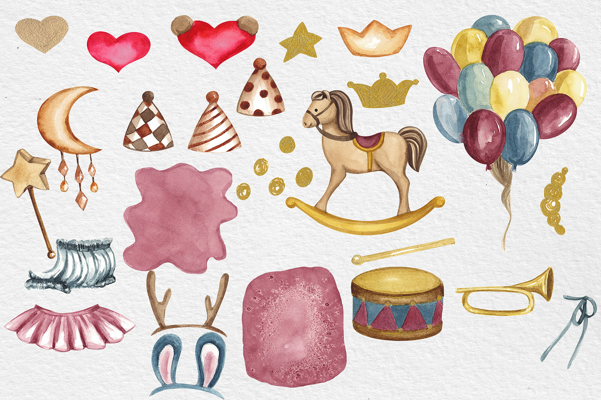 Sweet Teddy Bears Watercolor Clipart, a Decorative Illustration by HabitusDesigns (Photo 3 of 12)