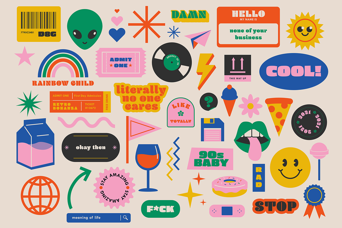 Nostalgia Sticker Pack, an Education Illustration by Creativity Bucketlist (Photo 3 of 5)