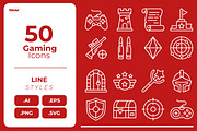 Gaming Icon Set, an Outline Icon by Tekuni (Thumbnail 1 of 10)