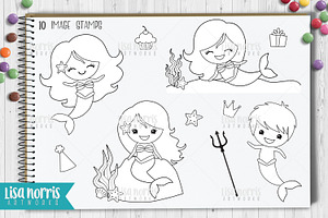 Mermaid Pals Digital Stamps And SVGs