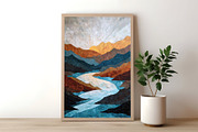 Abstract Mountain Lake Illustration, a Decorative Illustration by Housui Patterns (Thumbnail 4 of 12)