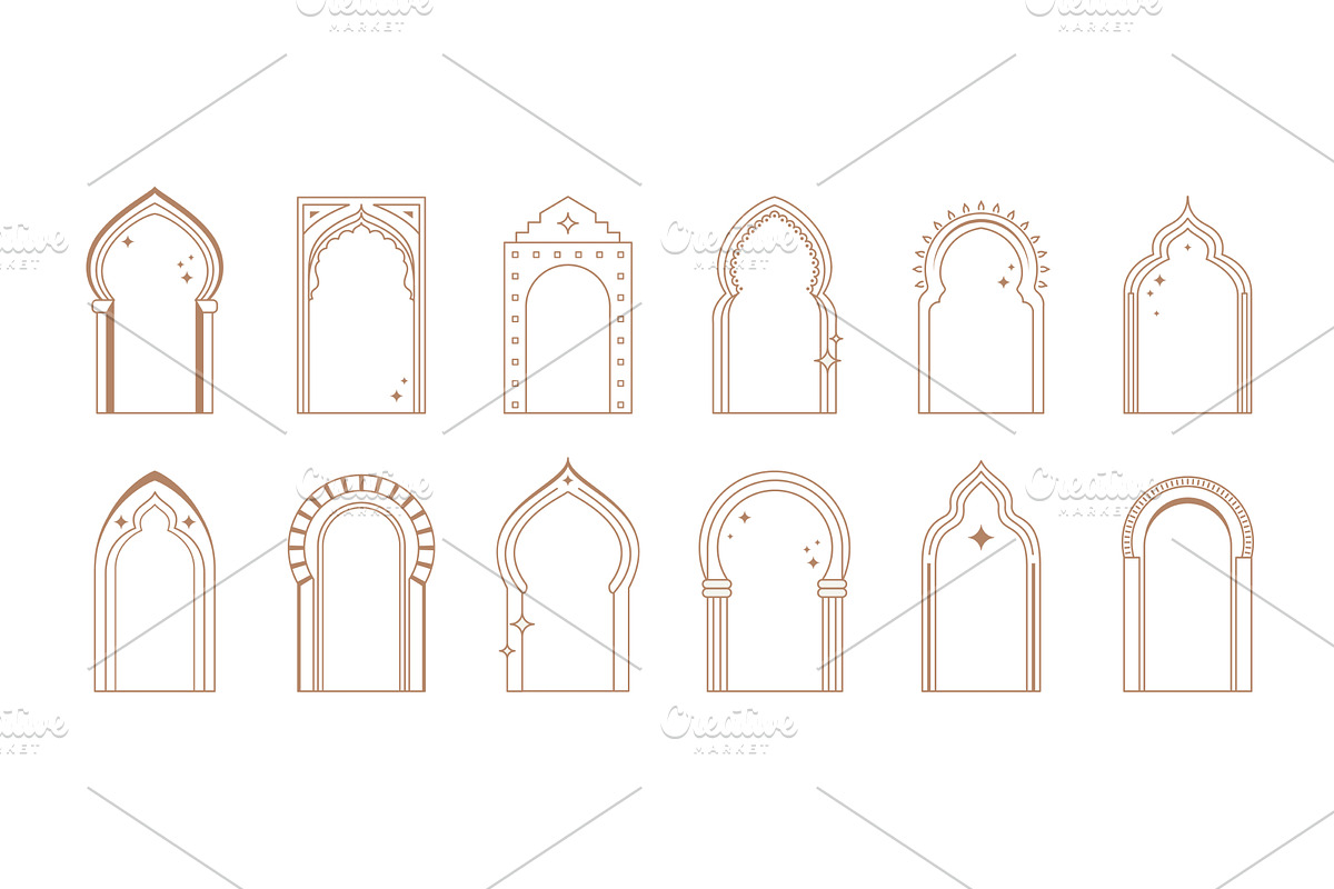 Arabian boho frames, Islamic, a Decorative Illustration by Buch&Bee