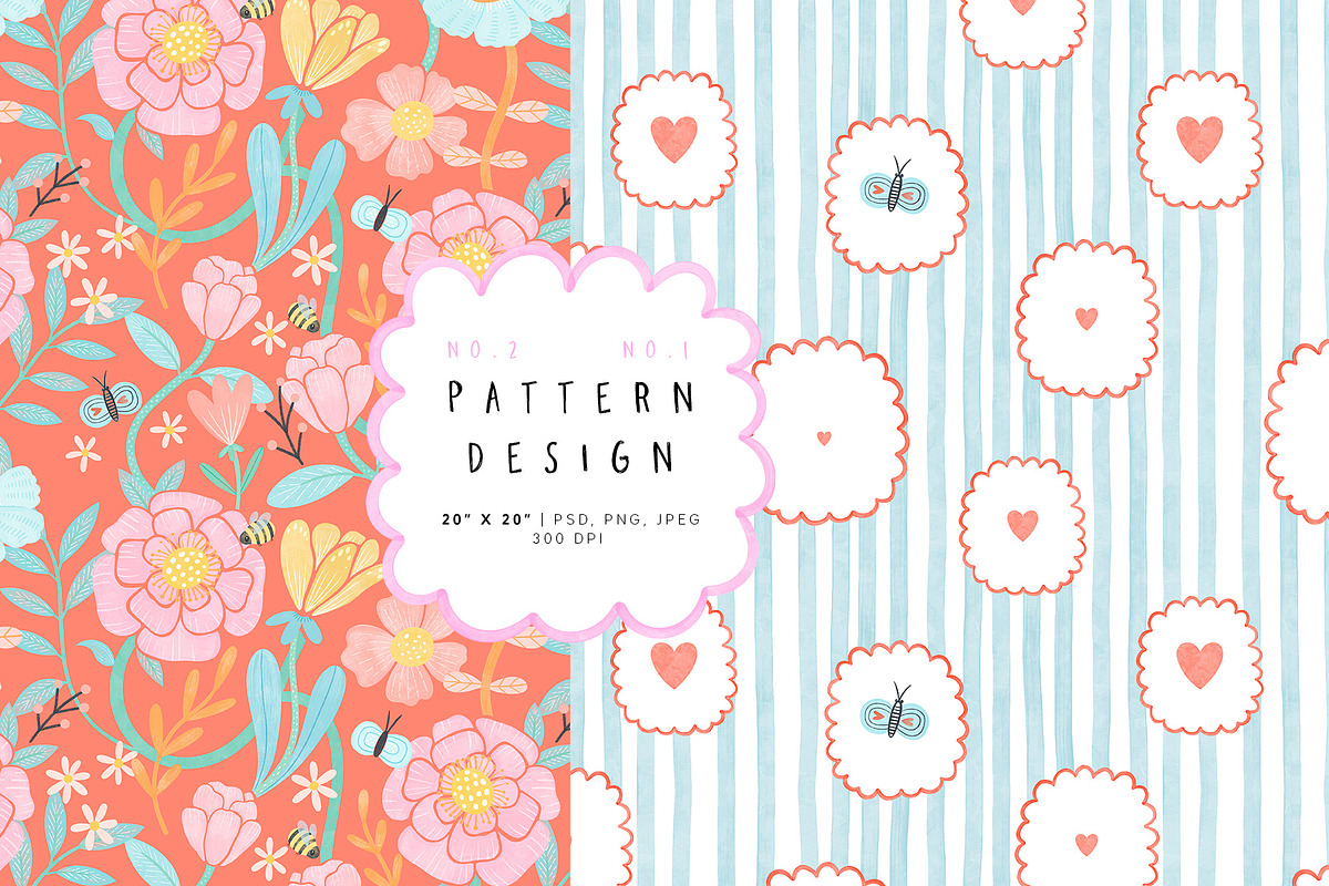 SUN & FLOWERS. Patterns & Art print, a Decorative Illustration by annartdreams (Photo 4 of 9)