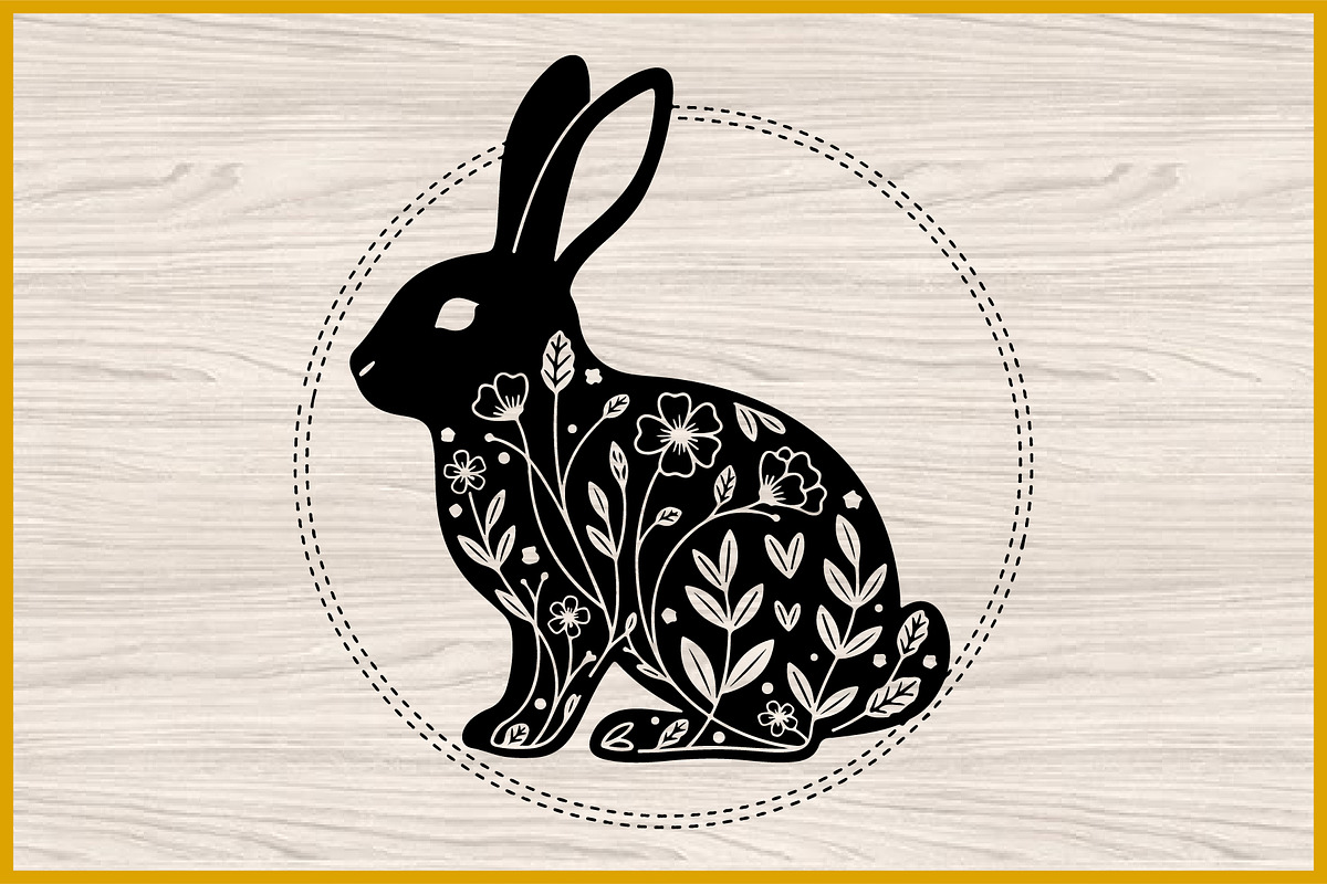 20 Floral Easter Bunny SVG Bundle, an Animal Illustration by Artivon (Photo 4 of 4)