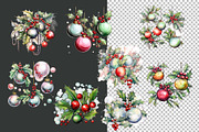 Christmas Holly and Baubles, a Decorative Illustration by Vasmila (Thumbnail 5 of 7)