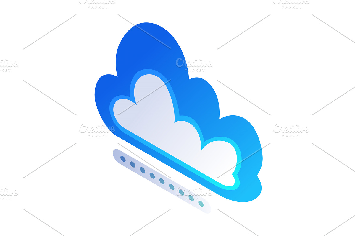 Security isometric. Cloud icon, a Technology Illustration by Things for designers
