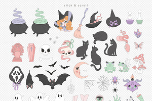 Coquette Halloween Clipart Set