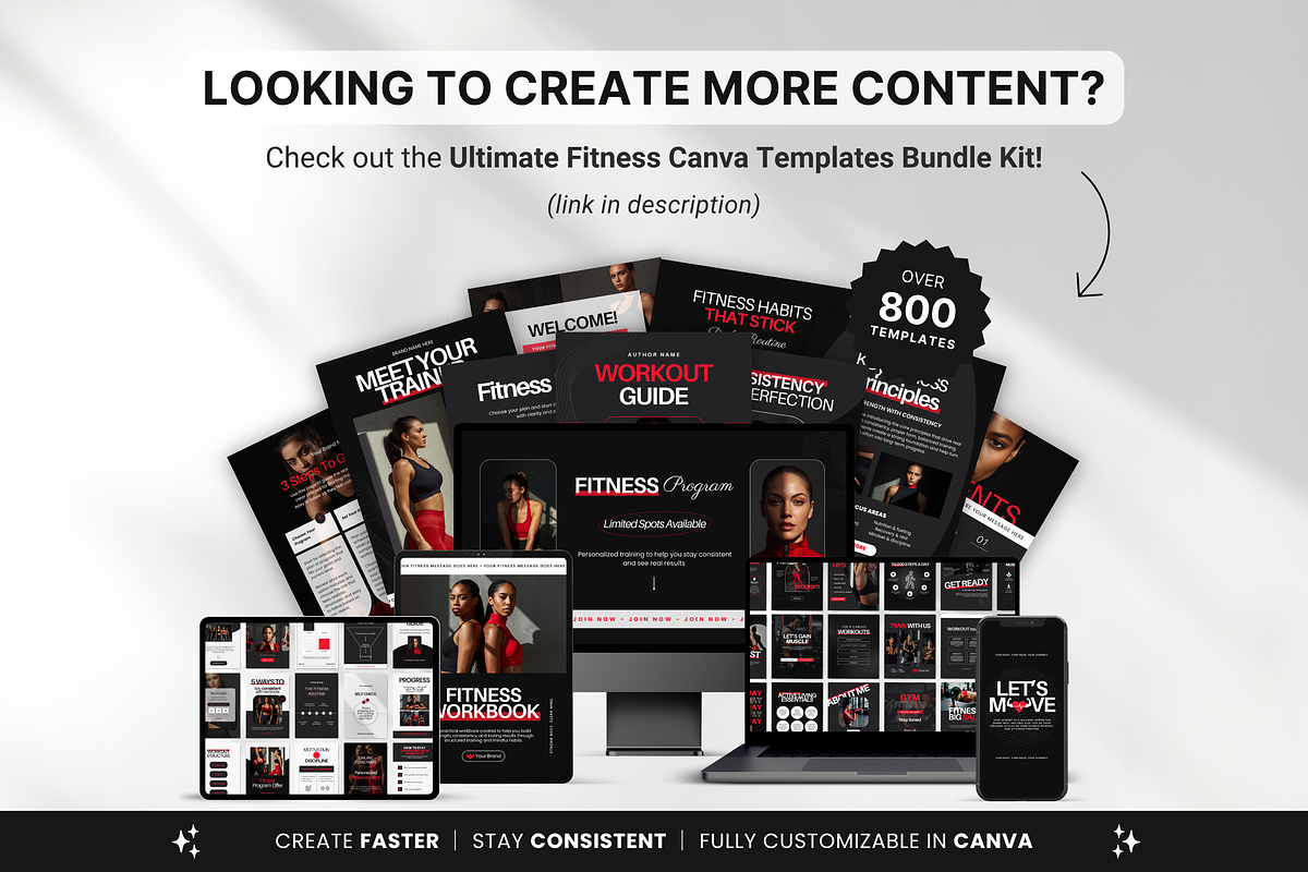 Fitness Carousel Instagram Posts Red, a Social Media Template by DigiPax (Photo 10 of 11)