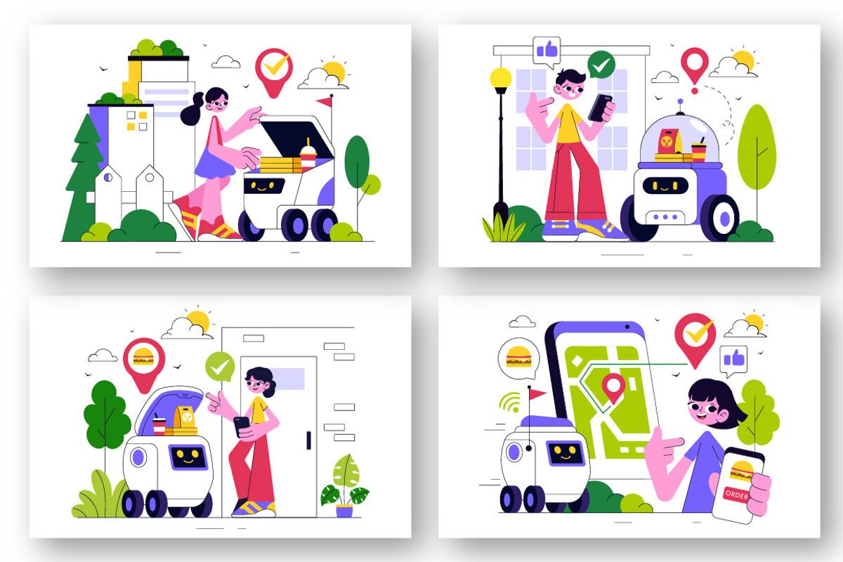 10 Robotic Food Delivery Service, a Food Illustration by denayunebgt (Photo 2 of 4)