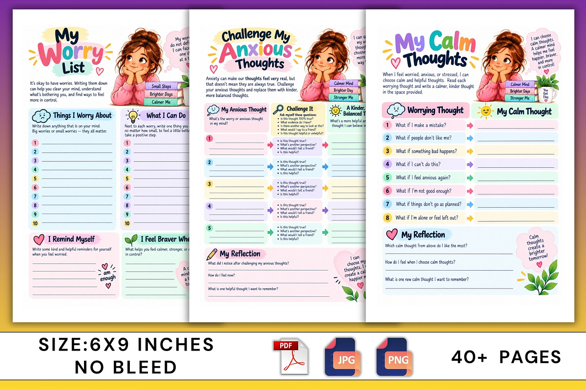 My Anxiety Workbook Journal, a Stationery Template by Designmela01 (Photo 4 of 6)