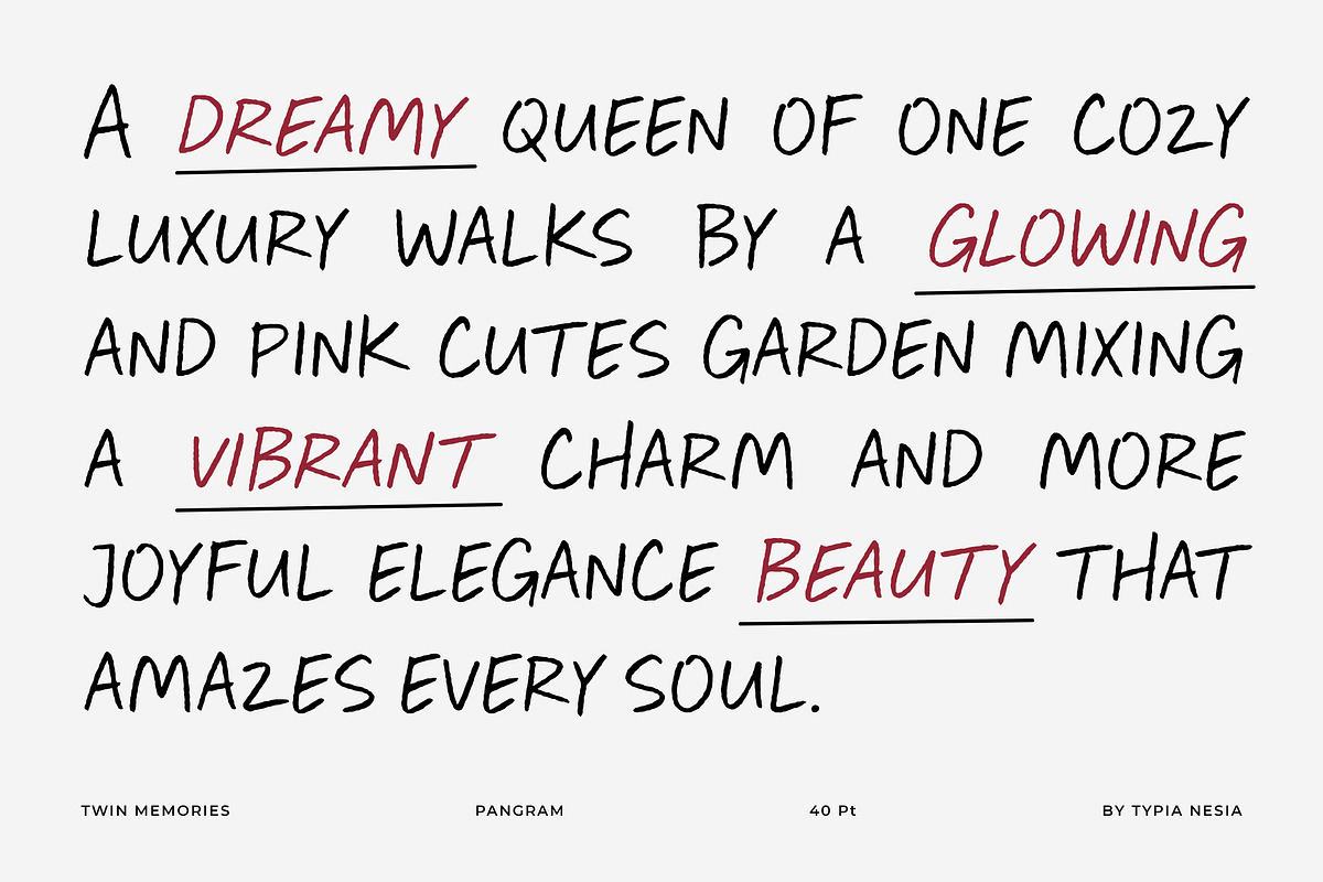Twin Memories - Casual Handwritten, a Handwritten Font by Typia Nesia (Photo 5 of 12)