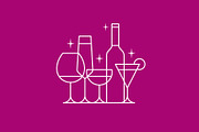 Cocktail Bar Glasses Outline Icon, a Branding & Logo Template by Buqancreative (Thumbnail 2 of 4)