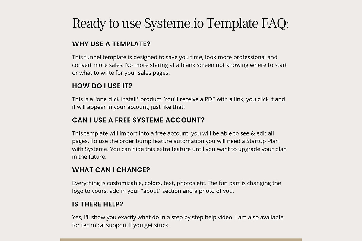 Systeme.io Almond Studio Funnel, a Landing Page Template by Hayley's Digital Hub (Photo 9 of 10)