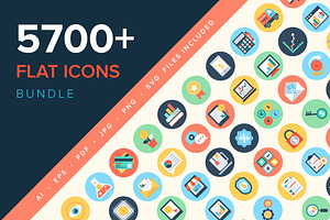 5700+ Flat Icons Bundle, a Duotone Icon by Vectors Market