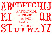 Fishtail Red Watercolor Letters PNG, a Graphic by LABFcreations (Thumbnail 1 of 2)