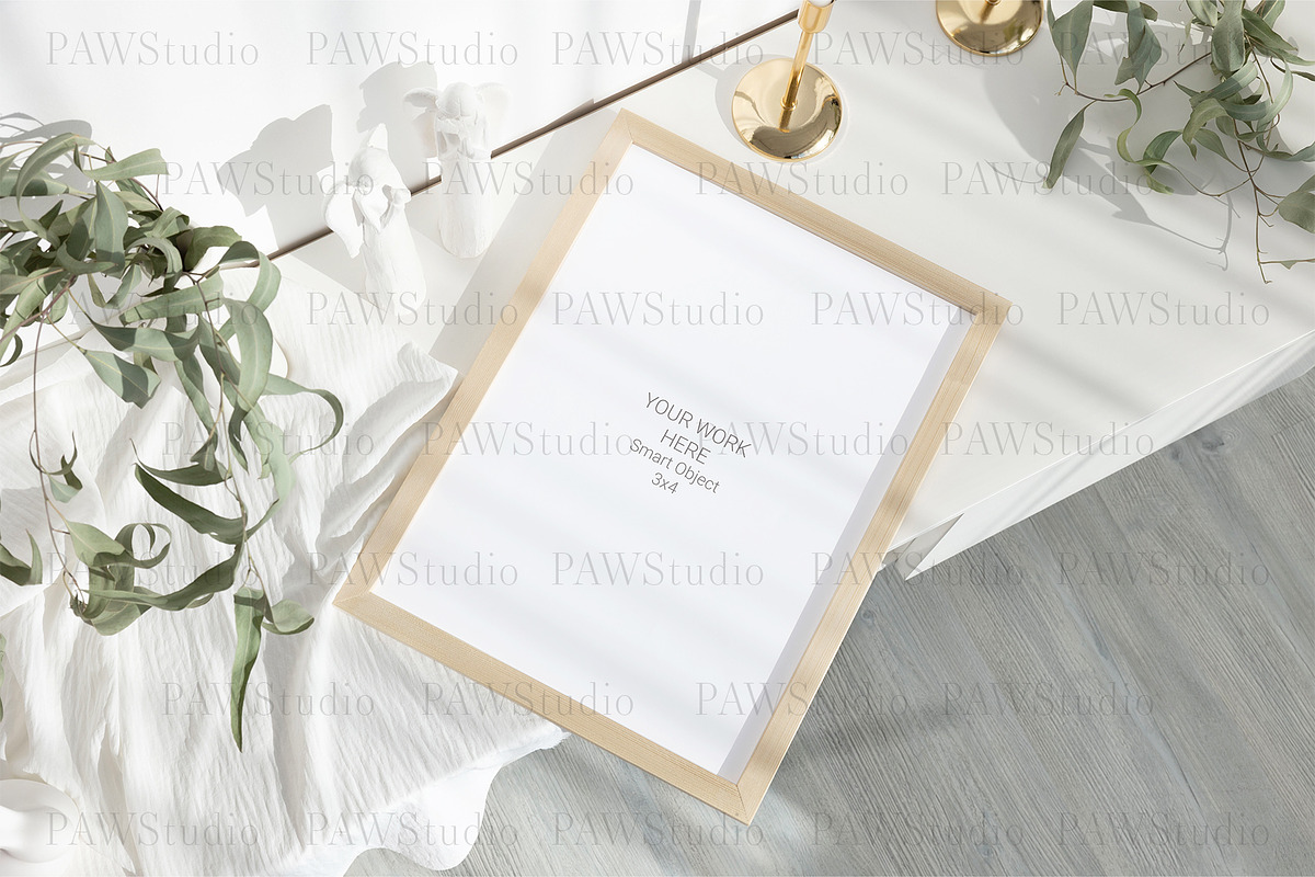 Wooden Photo Frame 3x4 Mockup, a Product Mockup by PawMockups (Photo 6 of 8)