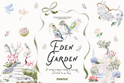 Eden Garden: Watercolor Clipart, an Object Graphic by Purple (Thumbnail 11 of 11)
