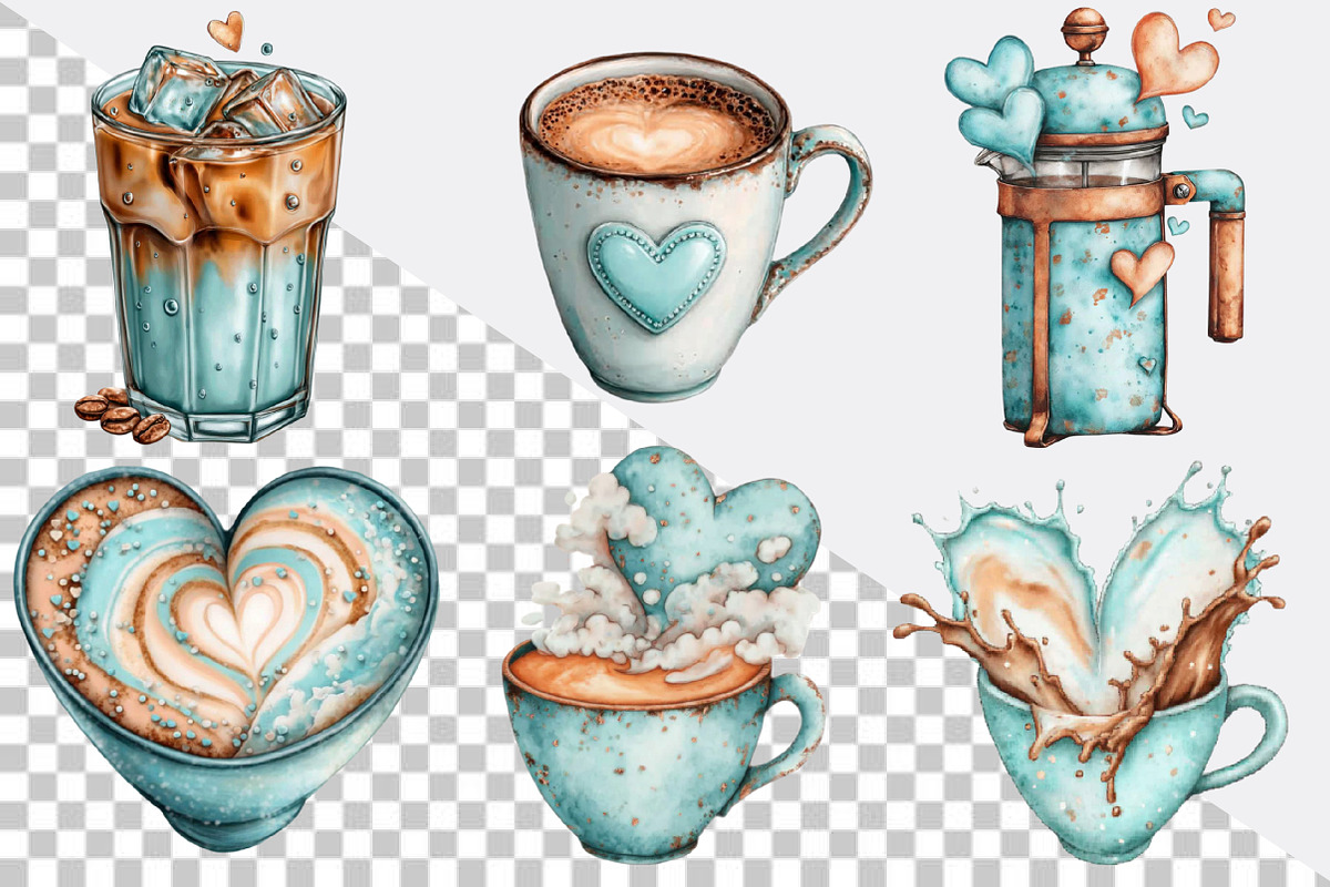 Valentine Coffee Clipart Bundle, an Illustration by SVGArt (Photo 2 of 8)