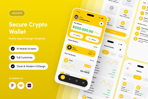 CRYPTON Secure Web3 Crypto Wallet UI, an App Template by productype1
