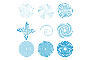 Set of Abstract Blue Circular, an Illustration by piter.goskov