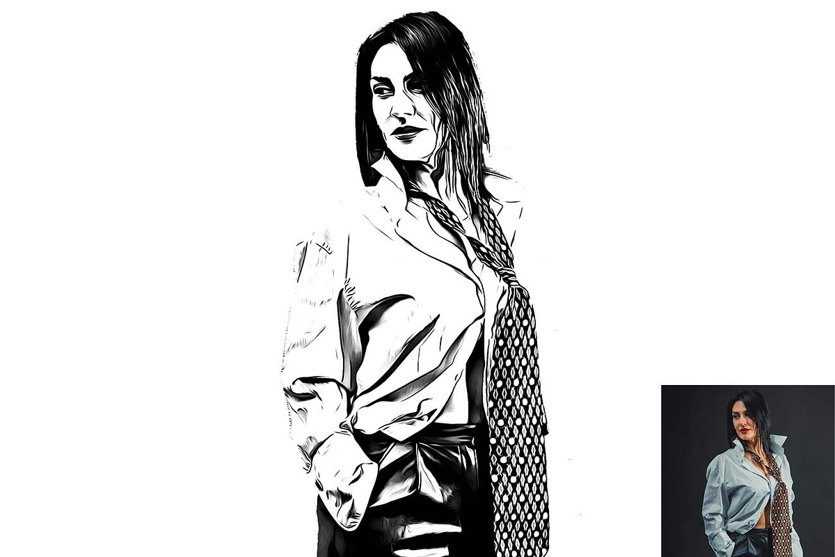 Digital Vector Drawing Ps Action, an Action Add-On by Studio Retouch (Photo 5 of 12)