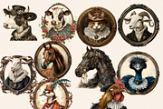 ANIMAL FARM PORTRAITS CLIPART PACK, an Animal Illustration by Daring Digies (Thumbnail 7 of 10)