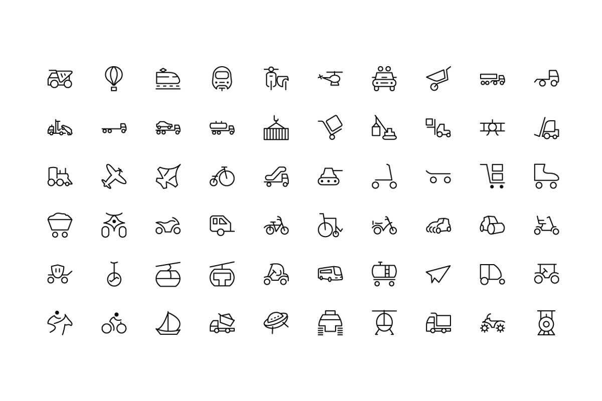 100 Transport Icons preview 2