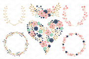 Modern Floral Heart & Banners, an Illustration by Amanda Ilkov (Thumbnail 3 of 4)