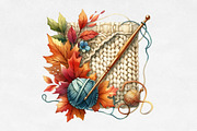 Crochet Autumn Sublimation Clipart, an Illustration by Designking (Thumbnail 2 of 4)