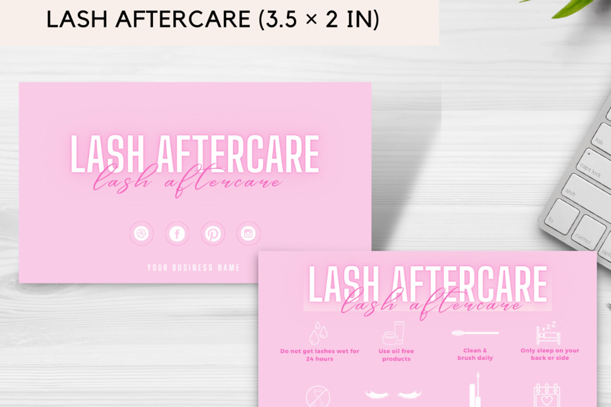 Lash Aftercare Card Template, a Card Template by YasdeyDesigns (Photo 7 of 8)