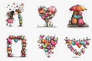 Valentines Day Love Clipart, an Illustration by CreationArt (Thumbnail 7 of 7)
