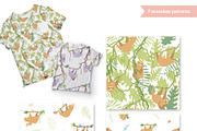 Happy Sloth - clipart collection, an Animal Illustration by Pikovit (Thumbnail 5 of 9)