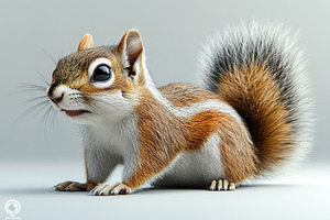 Squirrel with detailed fur texture a, a Photo by Tanuart
