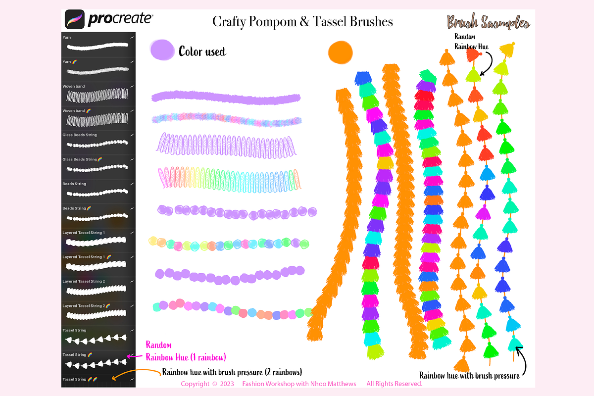 62 CRAFTY Pompom & Tassel Procreate, a Brushes & More by Fashion Workshop Bkk (Photo 3 of 11)