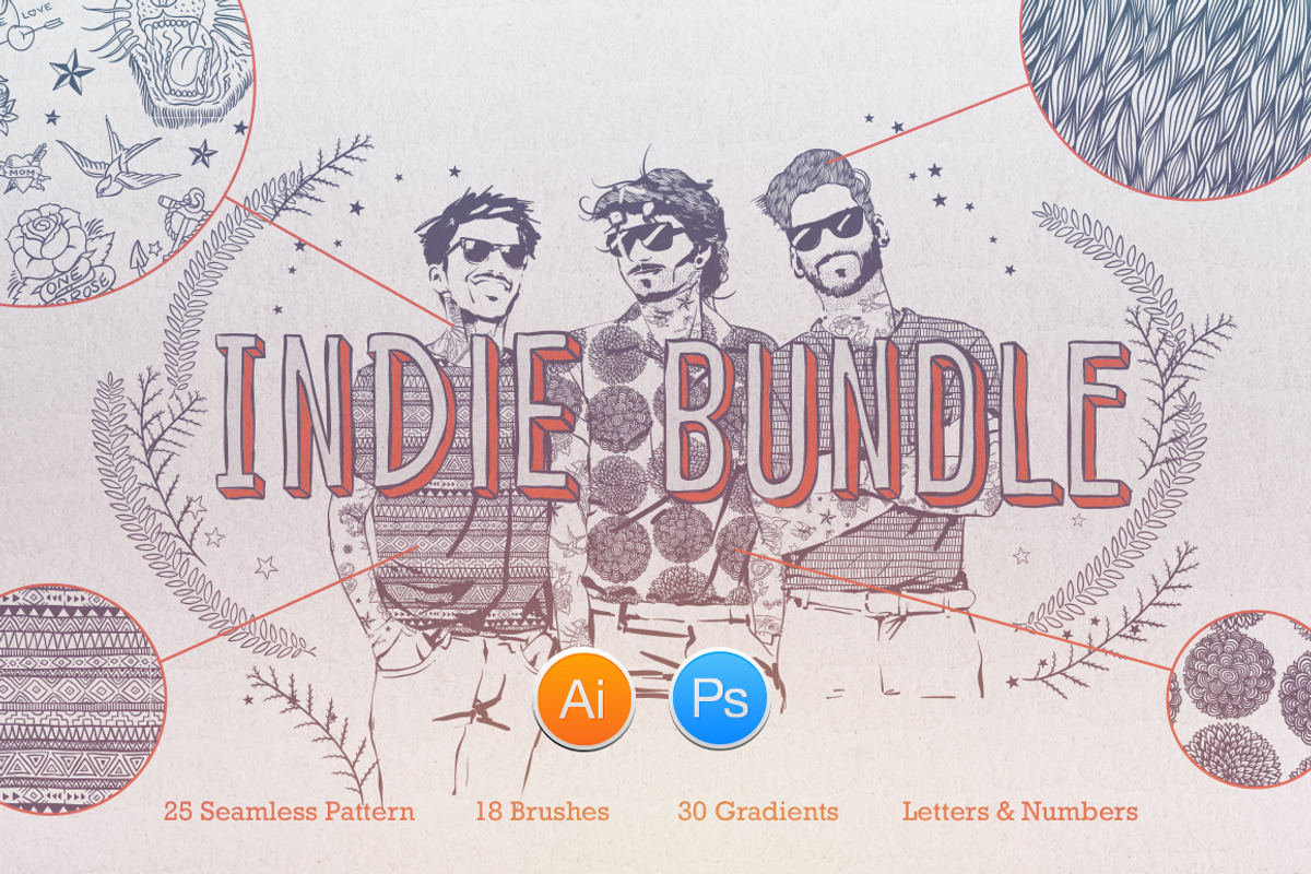 Great indie Bundle, a Pattern Graphic by PREMIUMVECTOR (Photo 1 of 3)