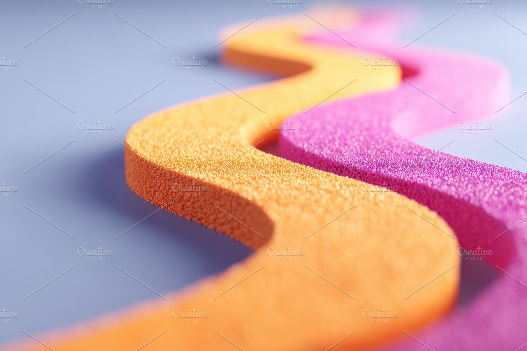 Orange and pink wavy foam strips close-up, an Abstract Photo by AlyaAnd