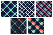Navy & Mint Diagonal Plaid, a Texture Illustration by Dream Creation (Thumbnail 5 of 5)