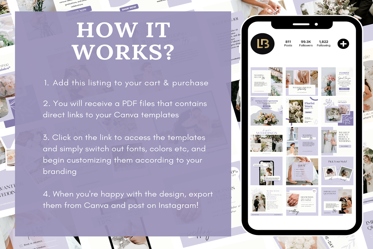 Purple Wedding/Florist Instagram, a Social Media Template by LushBury (Photo 6 of 9)