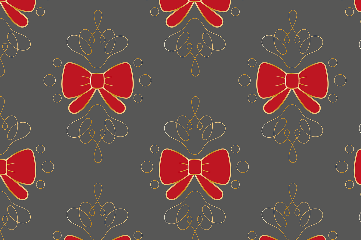 seamless pattern with red bow, a Decorative Illustration by JYa_Design