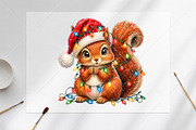 Christmas Squirrel Clipart PNG, a Seasonal Illustration by Canvas Craft (Thumbnail 6 of 6)