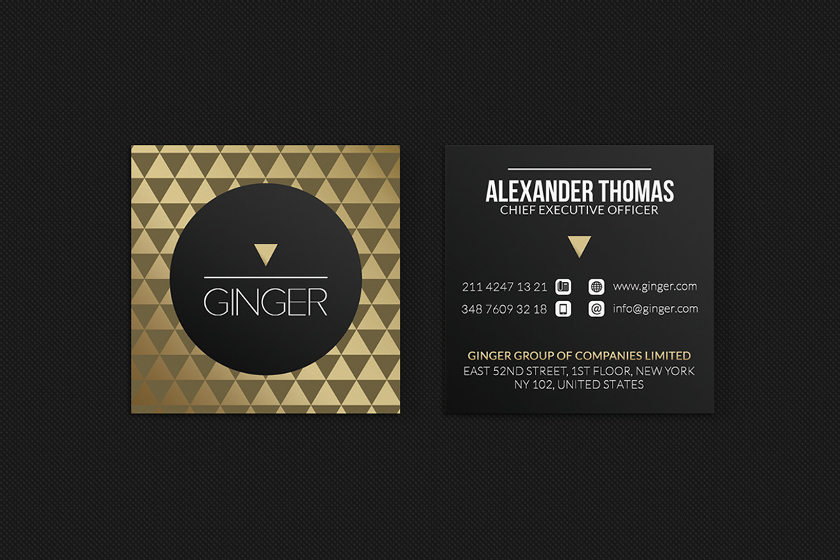 Mini Gold And Black Business Card, a Business Card Template by Marvel (Photo 2 of 6)
