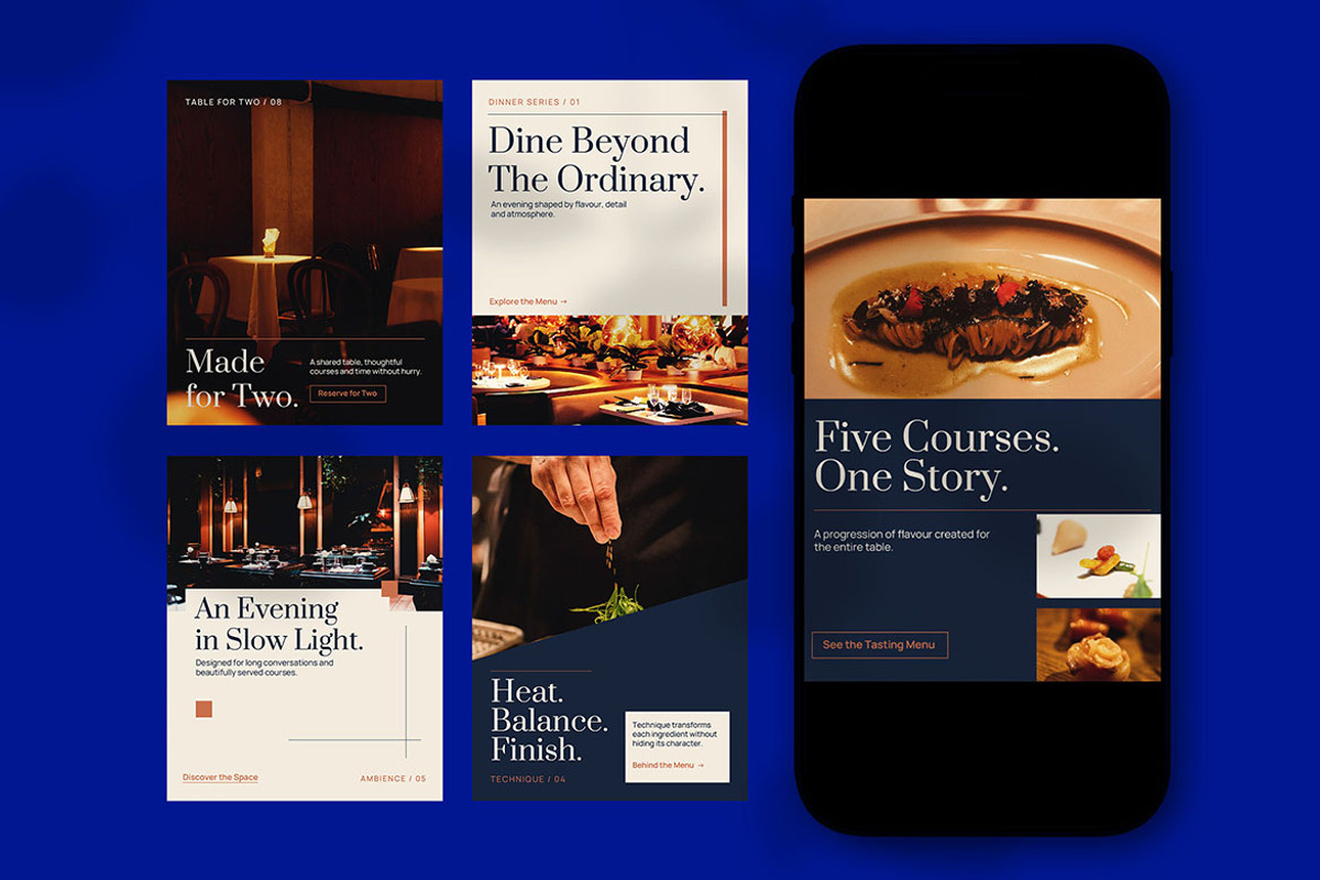 Fine Dining Instagram Post Pack, a Social Media Template by Pitchlook.Studio (Photo 3 of 3)