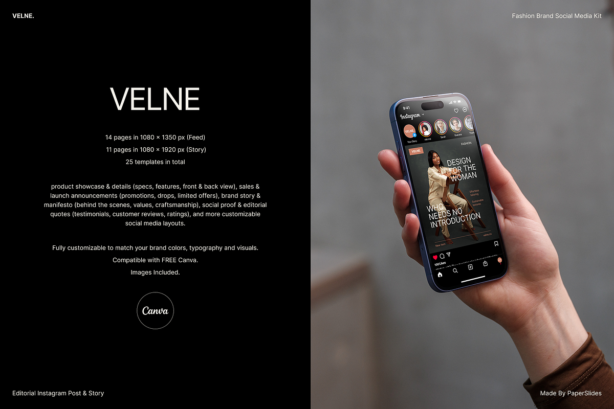 VELNE - Fashion Social Media Kit, a Social Media Template by PaperSlides (Photo 3 of 9)